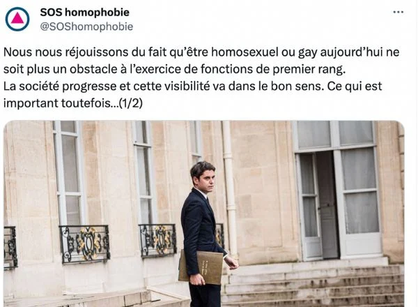 Gabriel Attal, premier Ministre de France, homosexuel